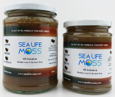 Sea Life Moss - bladderwrack and burdock root infused gold sea moss gel