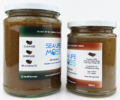 Sea Life Moss - bladderwrack and burdock root infused gold sea moss gel